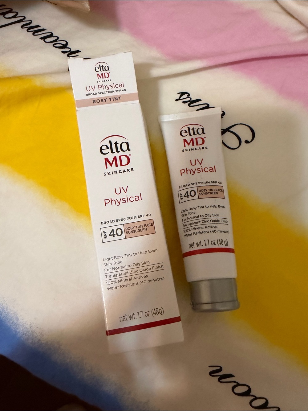 EltaMD UV Physical Broad Spectrum SPF 40 Face Sunscreen, Rosy Tint